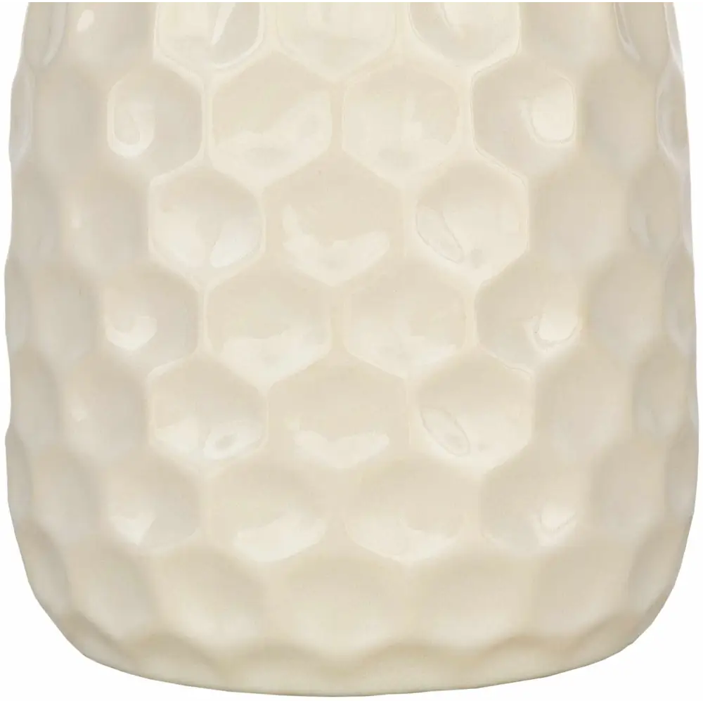 Modern Textured Ivory Ceramic Table Lamp - 18.5’’H x 9’’W x 9’’D - Boutique Rugs