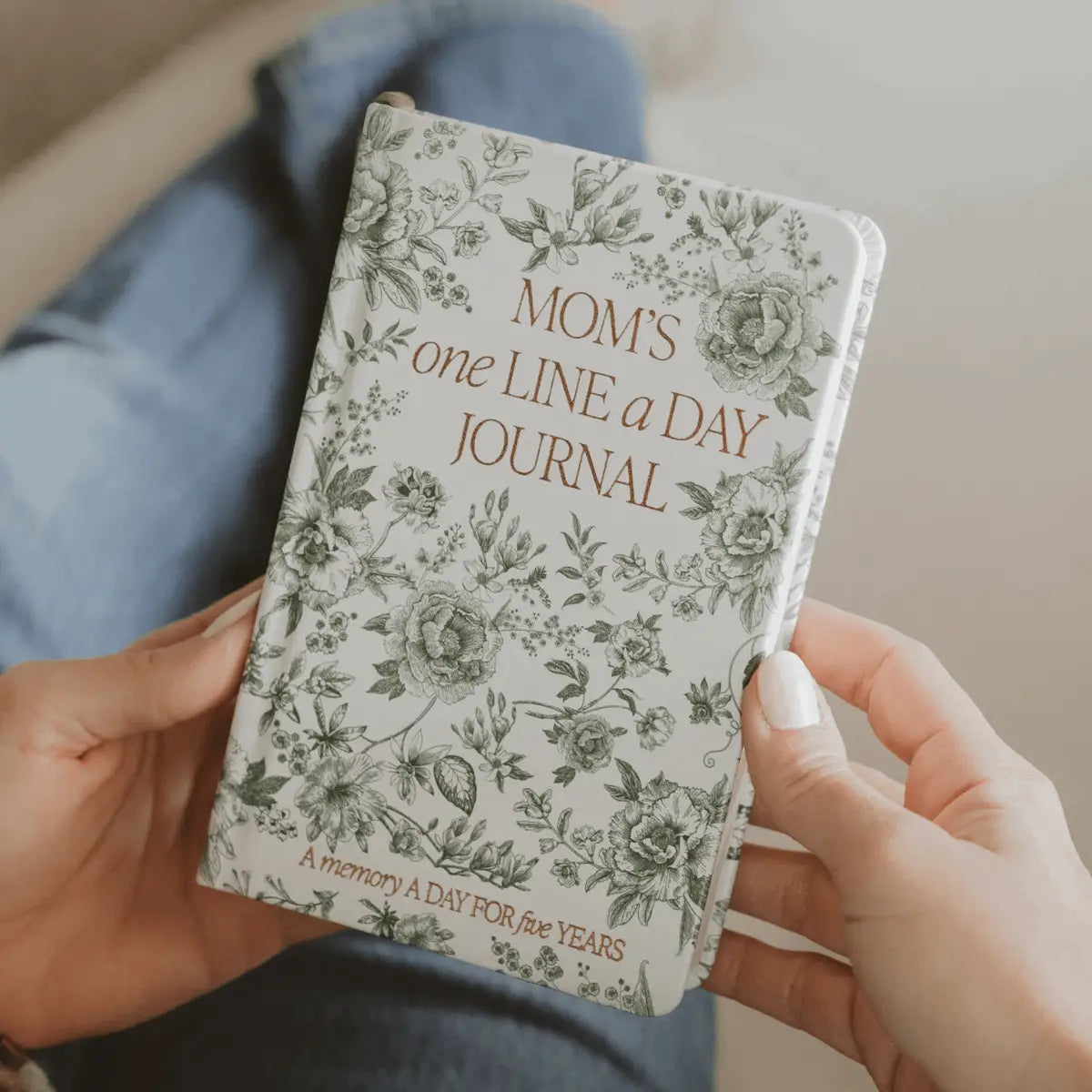 Mom’s One Line A Day Green Delft Leather Journal - Sweet Water Decor