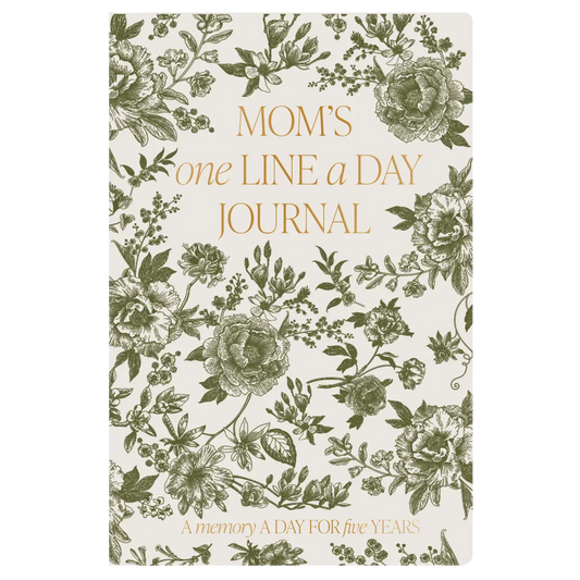 Mom’s One Line A Day Green Delft Leather Journal - Sweet Water Decor