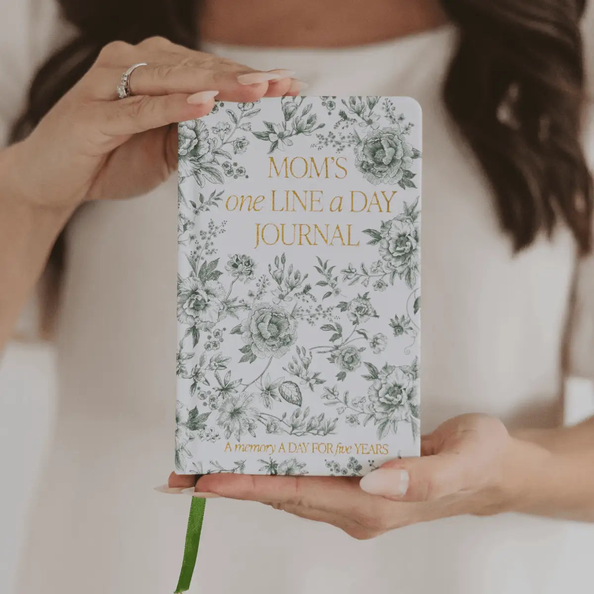 Mom’s One Line A Day Green Delft Leather Journal - Sweet Water Decor