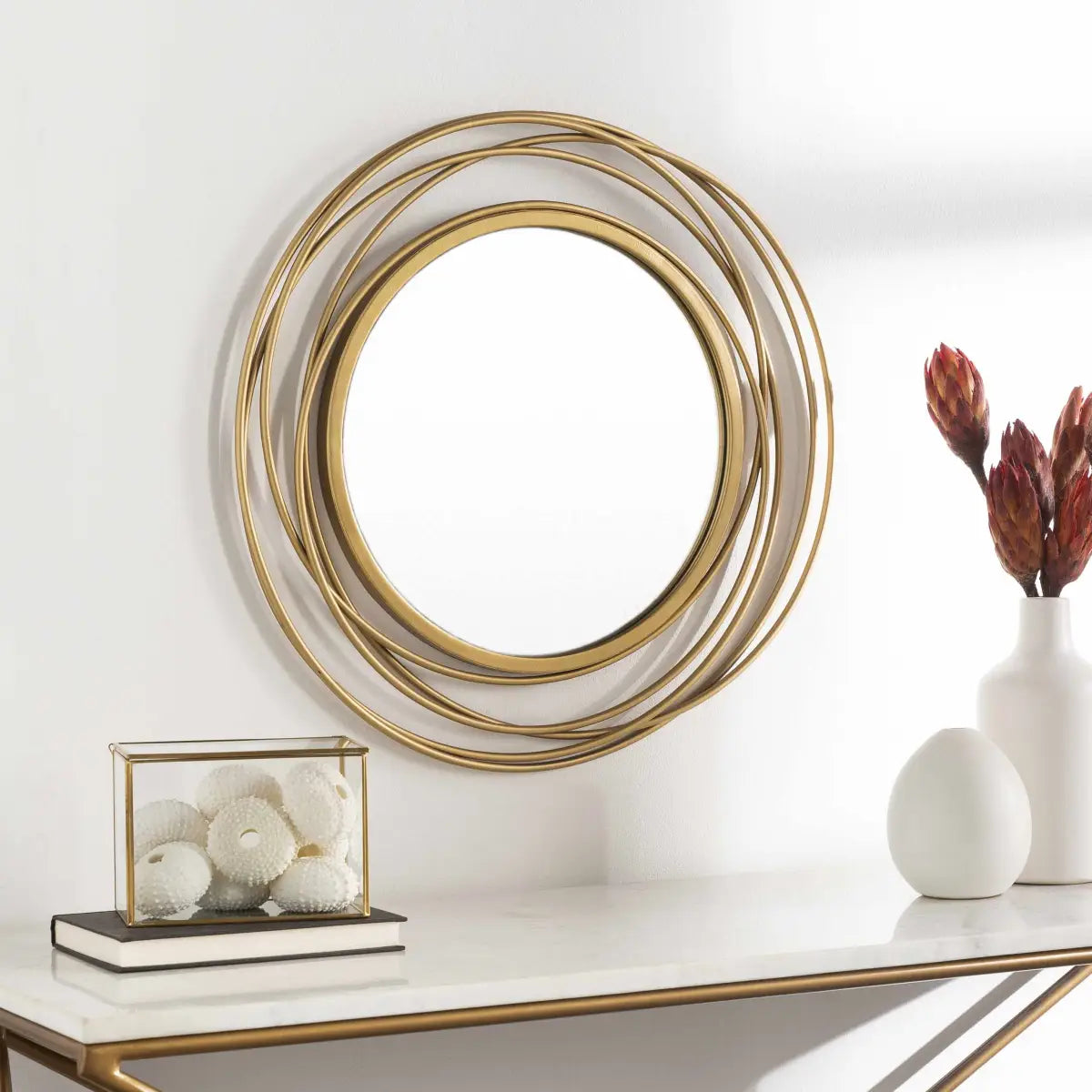 Monamon Round Rattan Mirror - Boutique Rugs