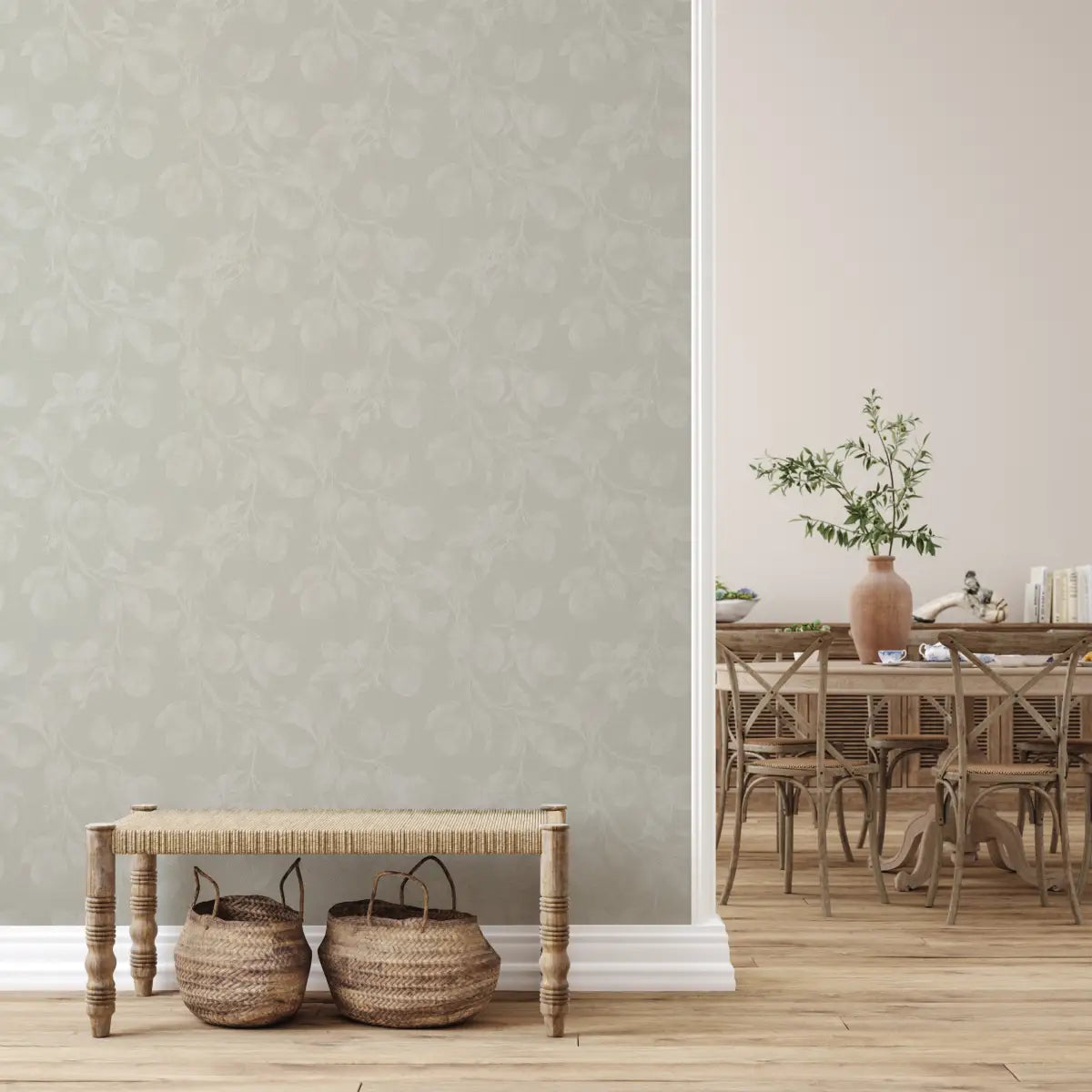 Monica’s Orchard Wallpaper - Fruit Trees - by Safari Natalia x Taddy Mikelaites - Loomwell Home Goods
