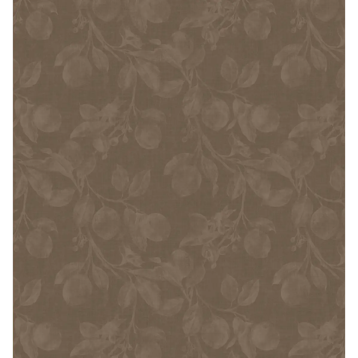 Monica’s Orchard Wallpaper - Fruit Trees - by Safari Natalia x Taddy Mikelaites - Sample 1 foot by 1 foot / Cocoa