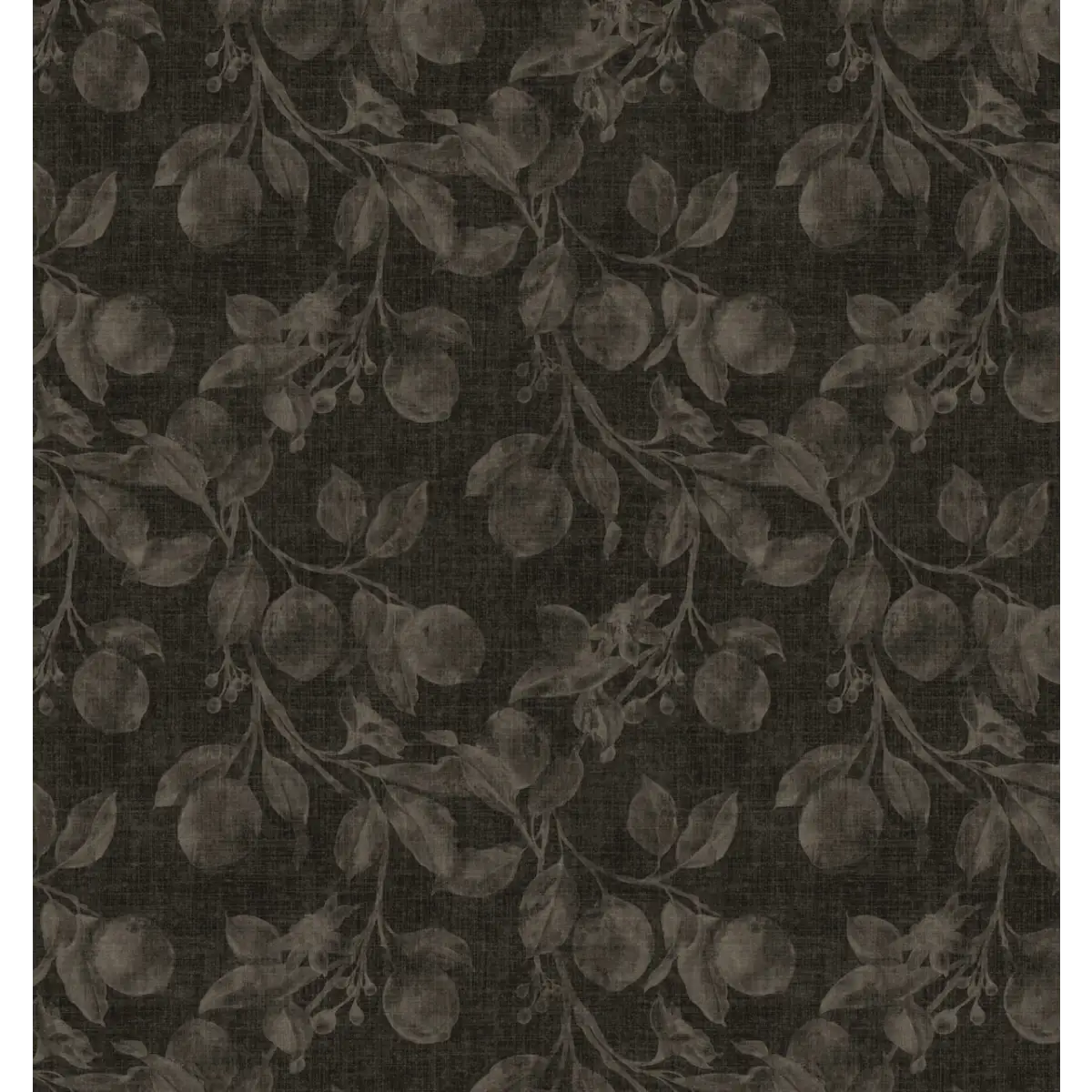 Monica’s Orchard Wallpaper - Fruit Trees - by Safari Natalia x Taddy Mikelaites - Sample 1 foot by 1 foot / Midnight