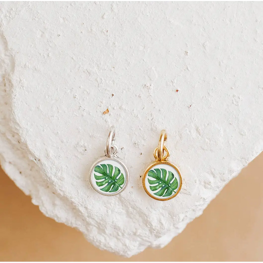 Monstera Plant Charm or Pendant - Gold Silver - Antique Gold - Bel Kai