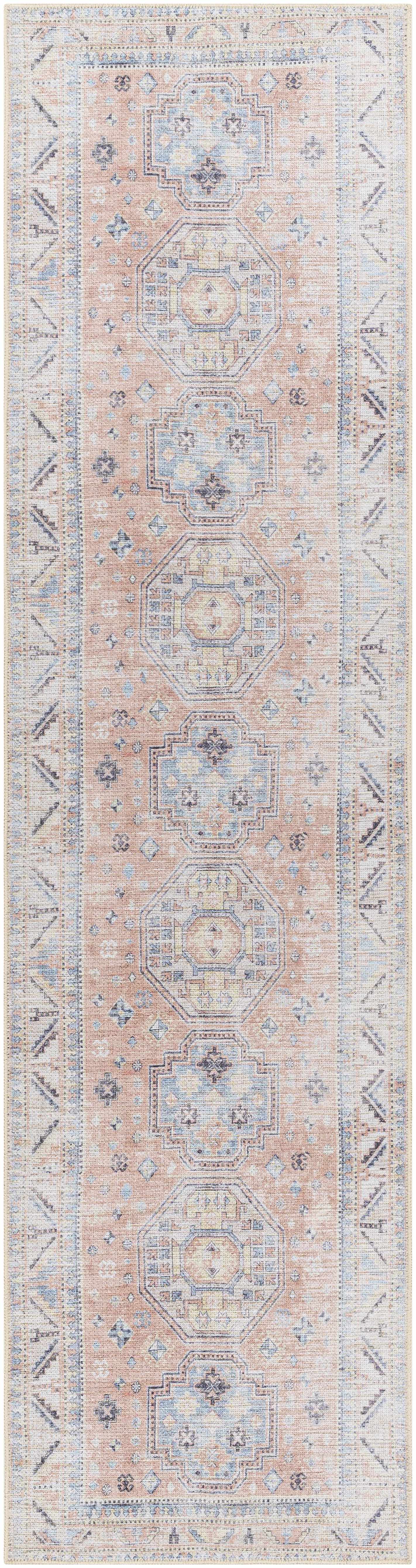 Morcott Peach Washable Area Rug - Boutique Rugs