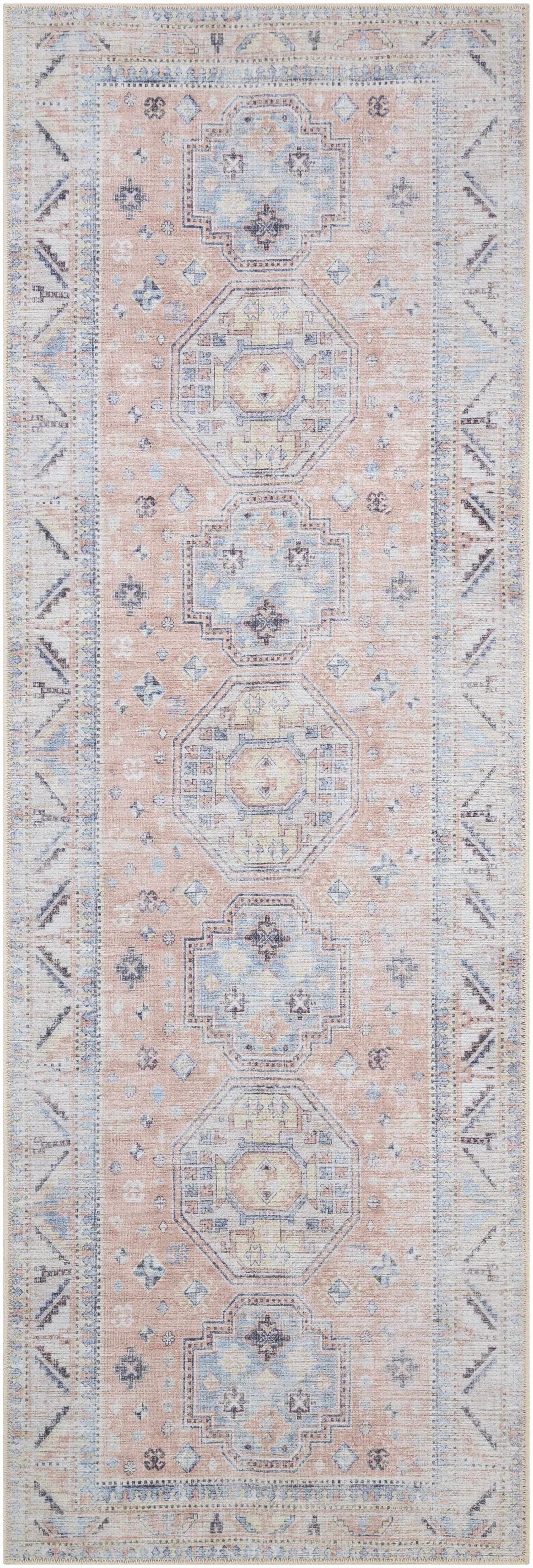 Morcott Peach Washable Area Rug - Boutique Rugs