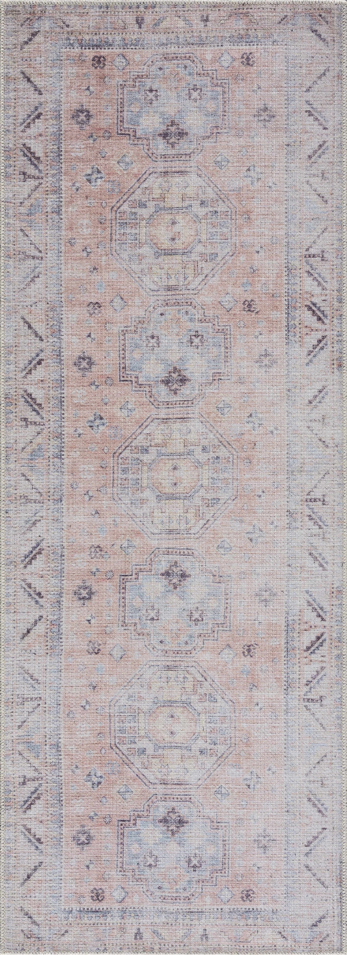 Morcott Peach Washable Area Rug - Boutique Rugs