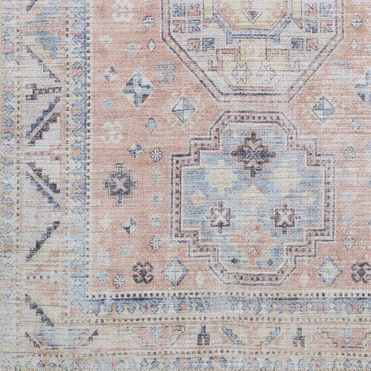 Morcott Peach Washable Area Rug - Boutique Rugs