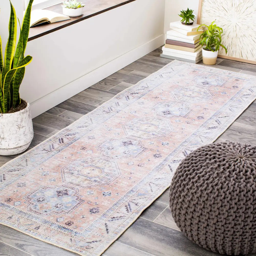 Morcott Peach Washable Area Rug - Boutique Rugs