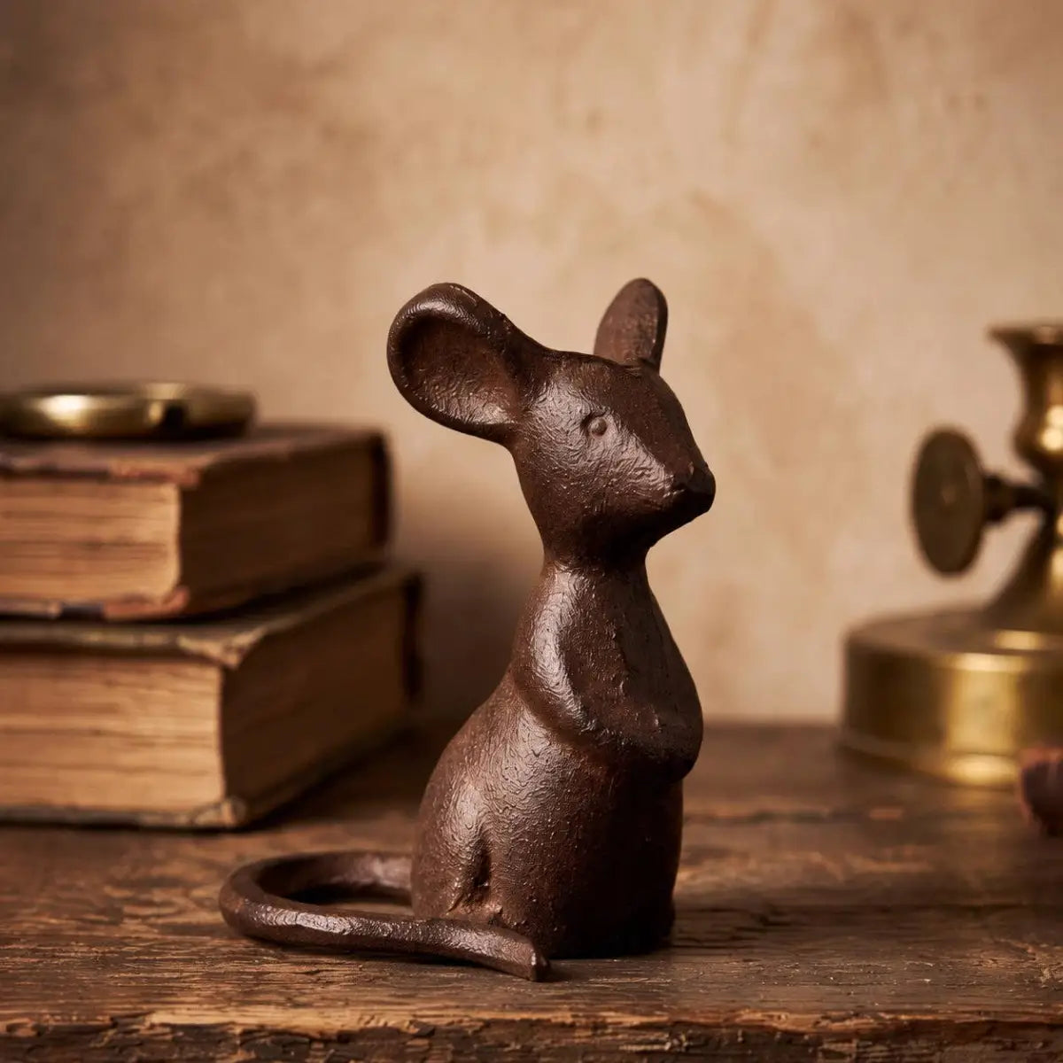 Mouse Figurine - Antique Brown Cast Iron - Iron & Blossom