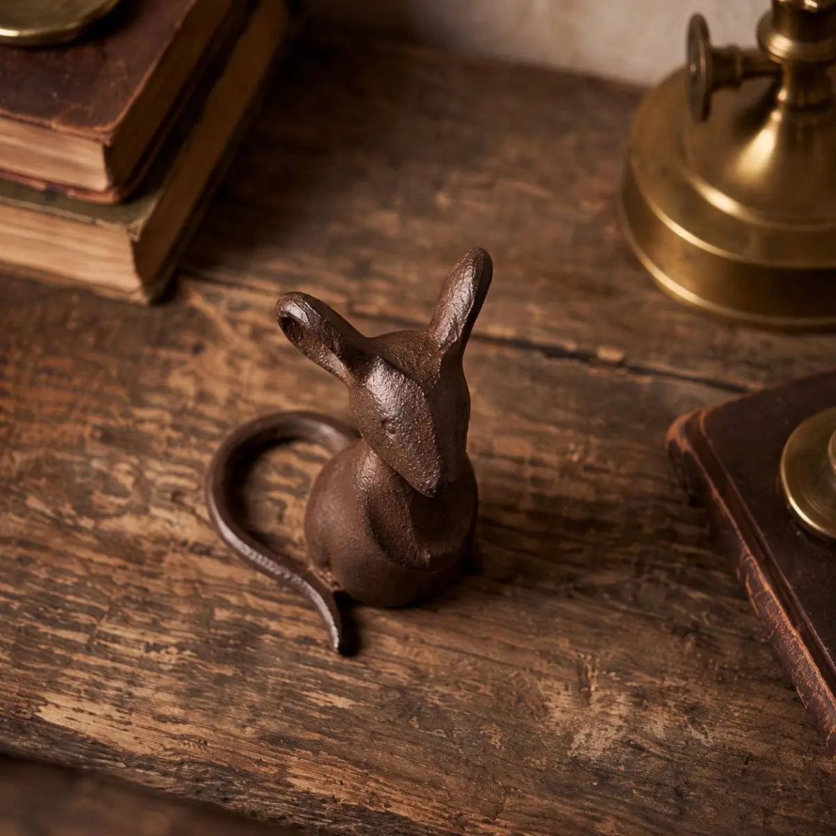 Mouse Figurine - Antique Brown Cast Iron - Iron & Blossom
