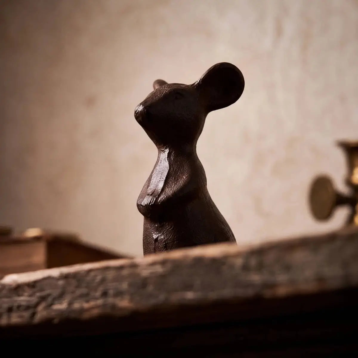 Mouse Figurine - Antique Brown Cast Iron - Iron & Blossom