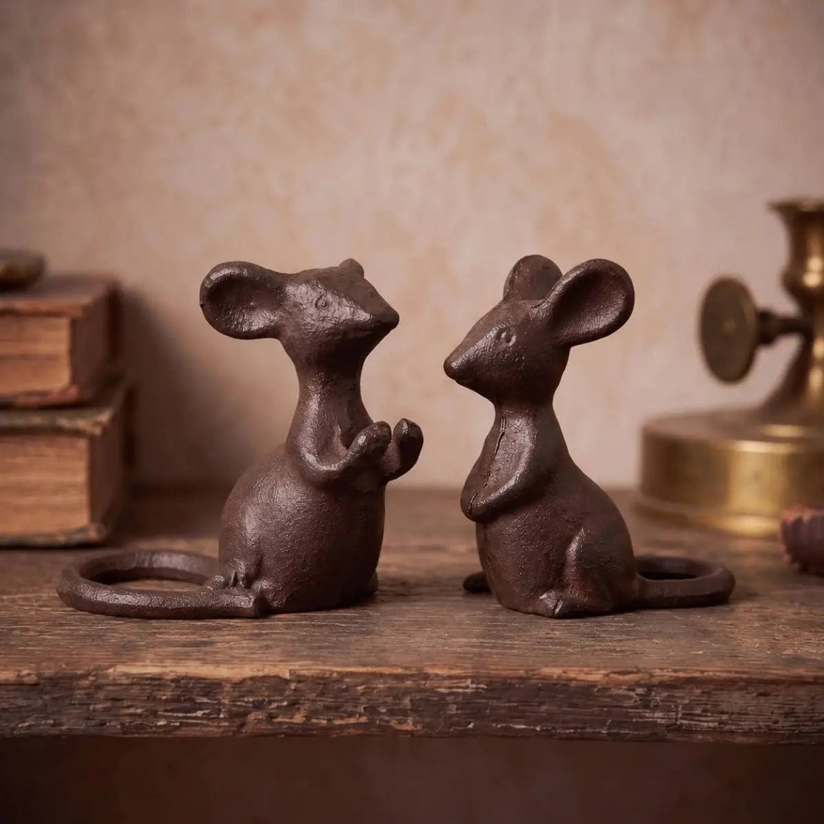 Mouse Figurine - Antique Brown Cast Iron - Iron & Blossom