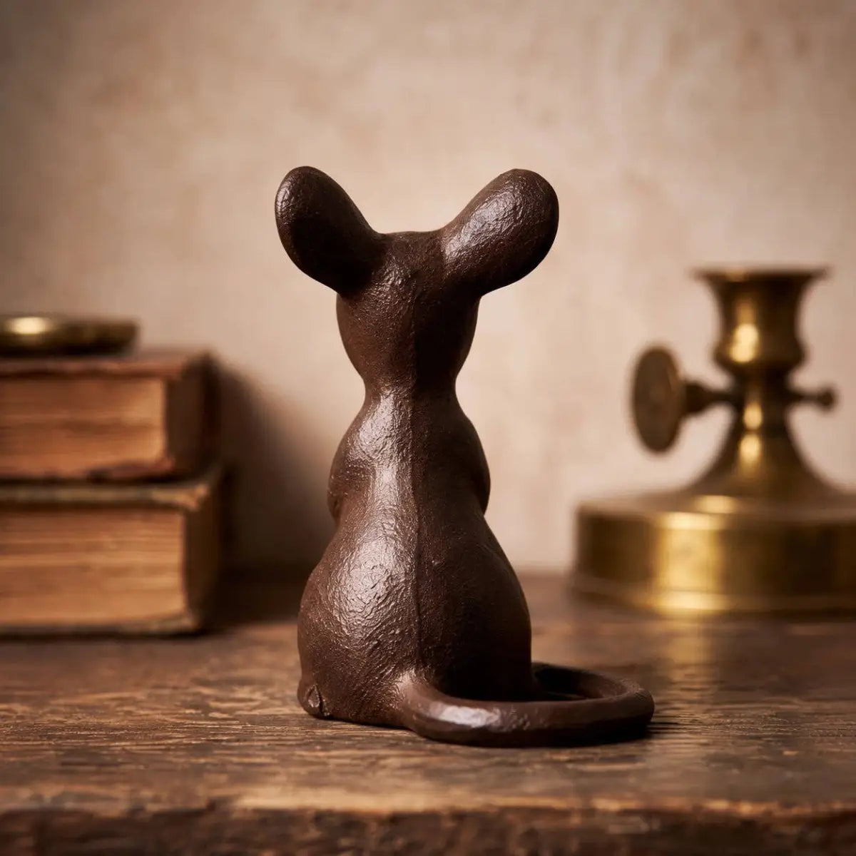 Mouse Figurine - Antique Brown Cast Iron - Iron & Blossom