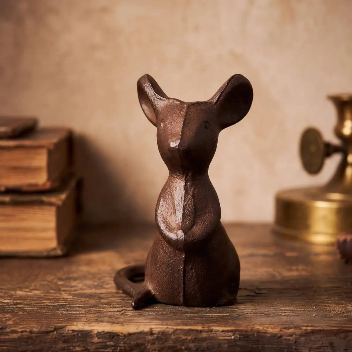Mouse Figurine - Antique Brown Cast Iron - Iron & Blossom