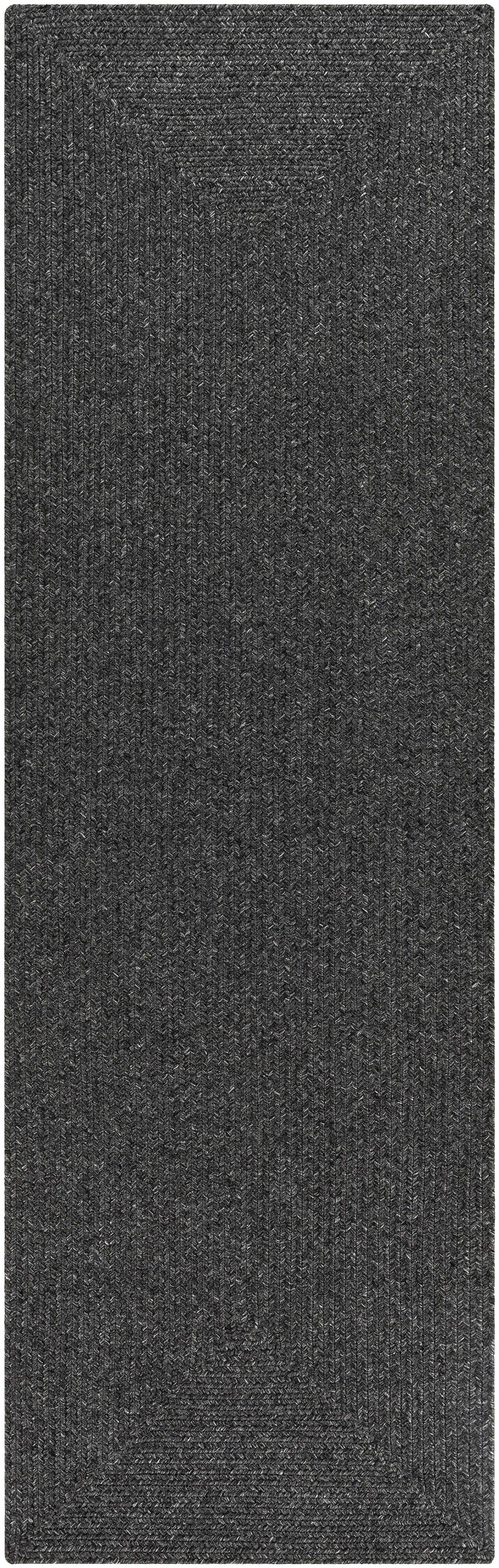 Black Braided Faux Jute Rug - 2’6’’ x 8’ Runner - Boutique Rugs