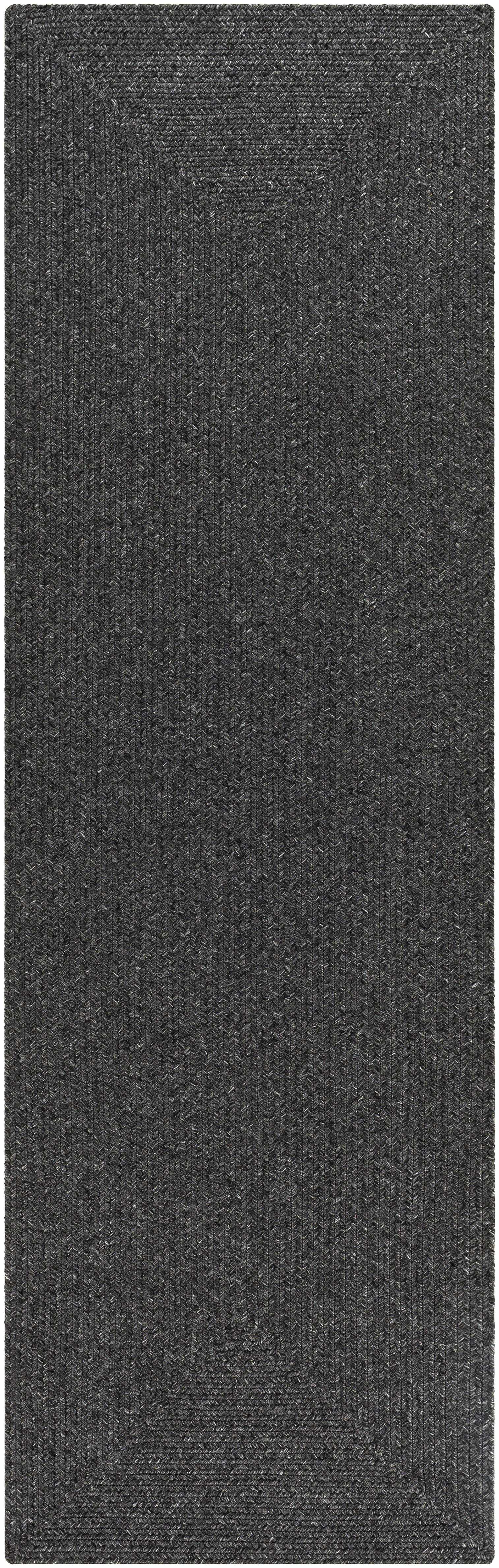 Black Braided Faux Jute Rug - 2’6’’ x 8’ Runner - Boutique Rugs