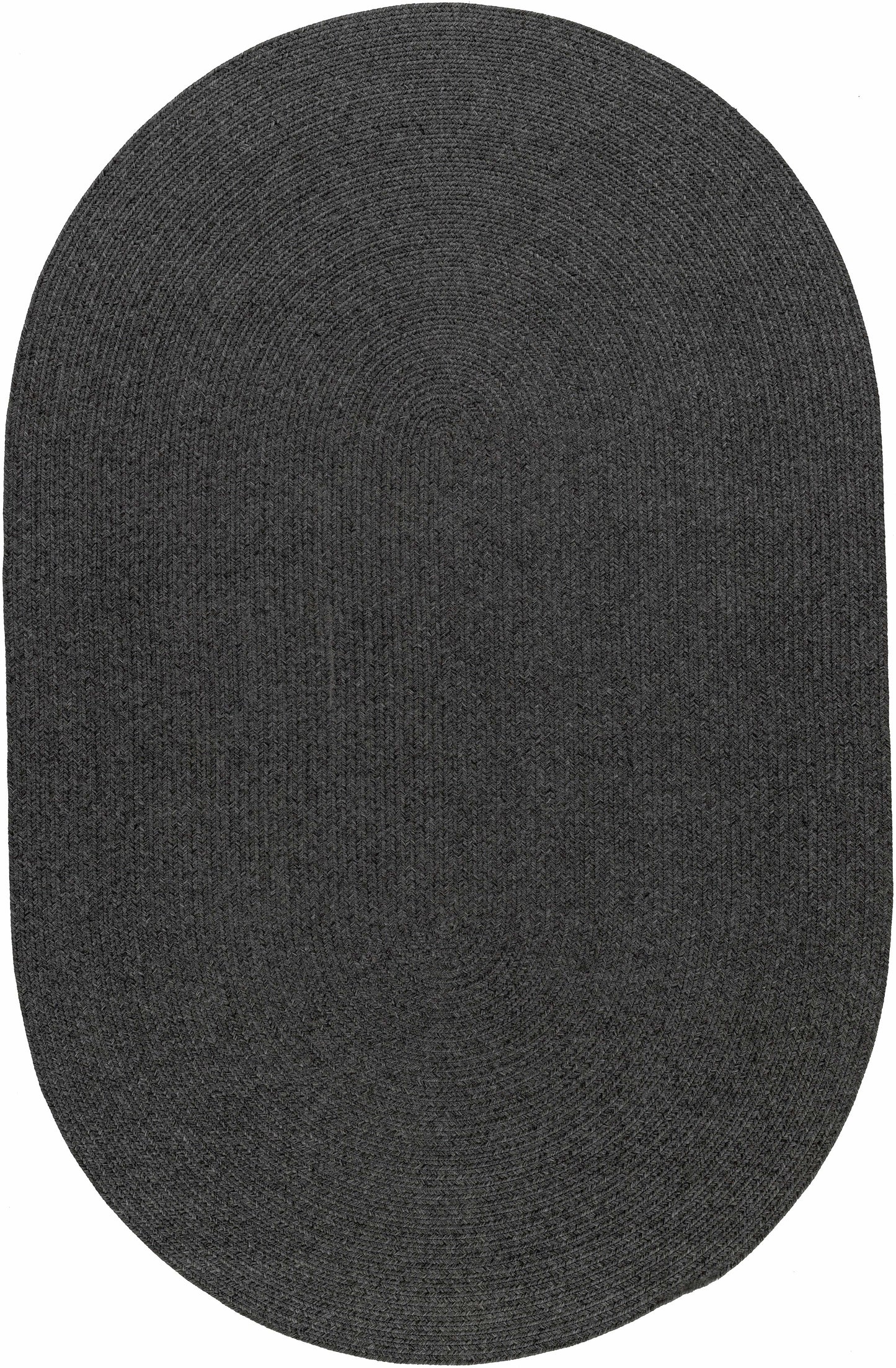 Black Braided Faux Jute Rug - 5’ x 7’6’’ Oval - Boutique Rugs