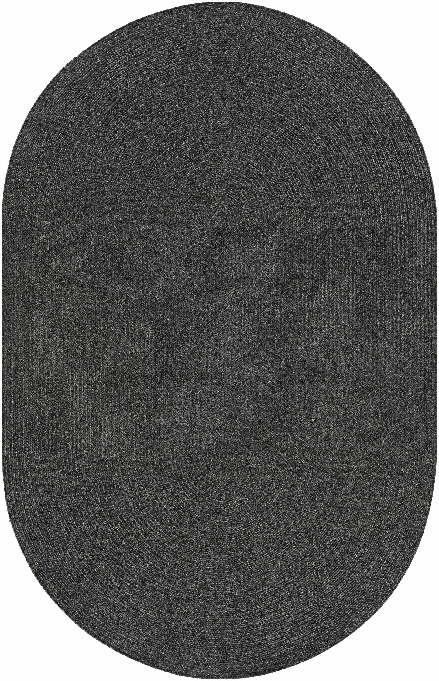 Black Braided Faux Jute Rug - 6’ x 9’ Oval - Boutique Rugs