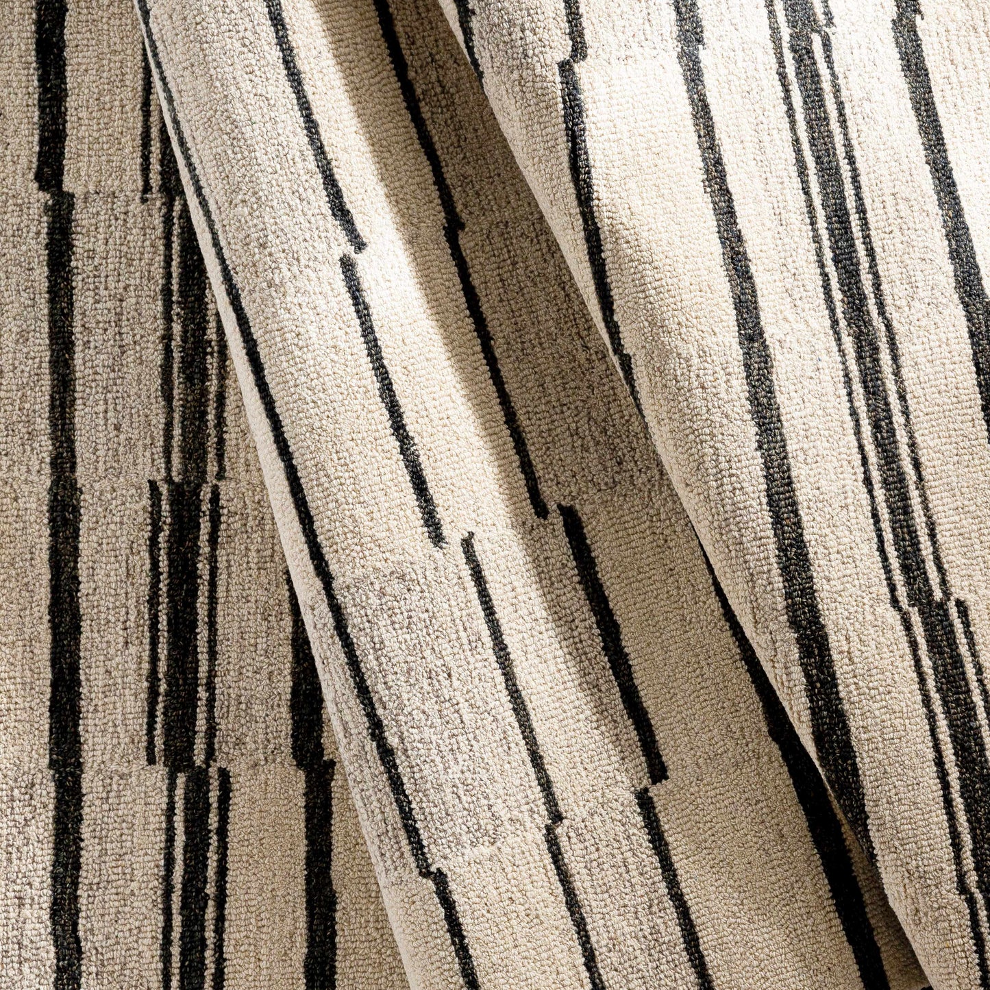 Black Broken Stripe Wool Rug - Boutique Rugs