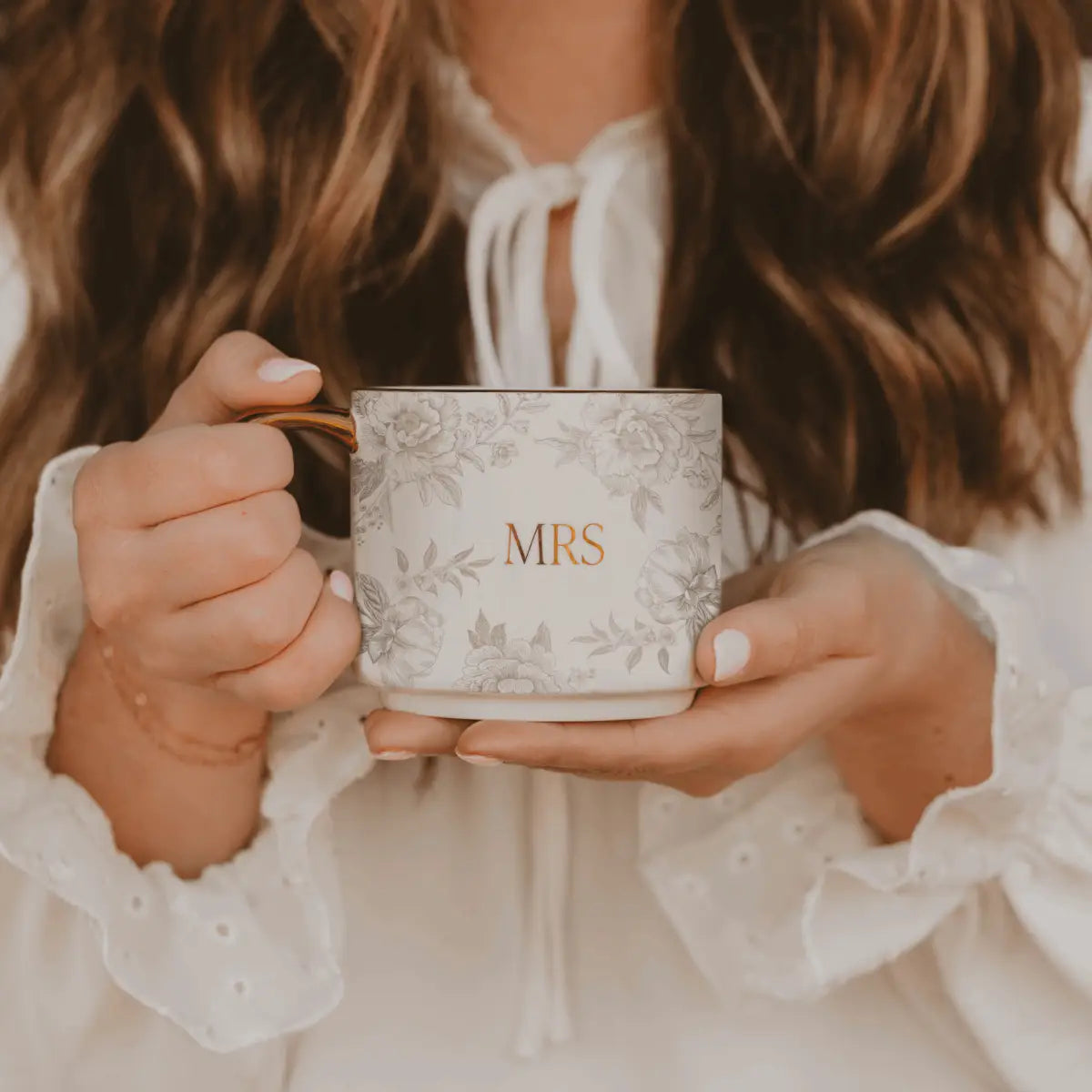Mrs 14oz. Gold Handle Coffee Mug - Sweet Water Decor