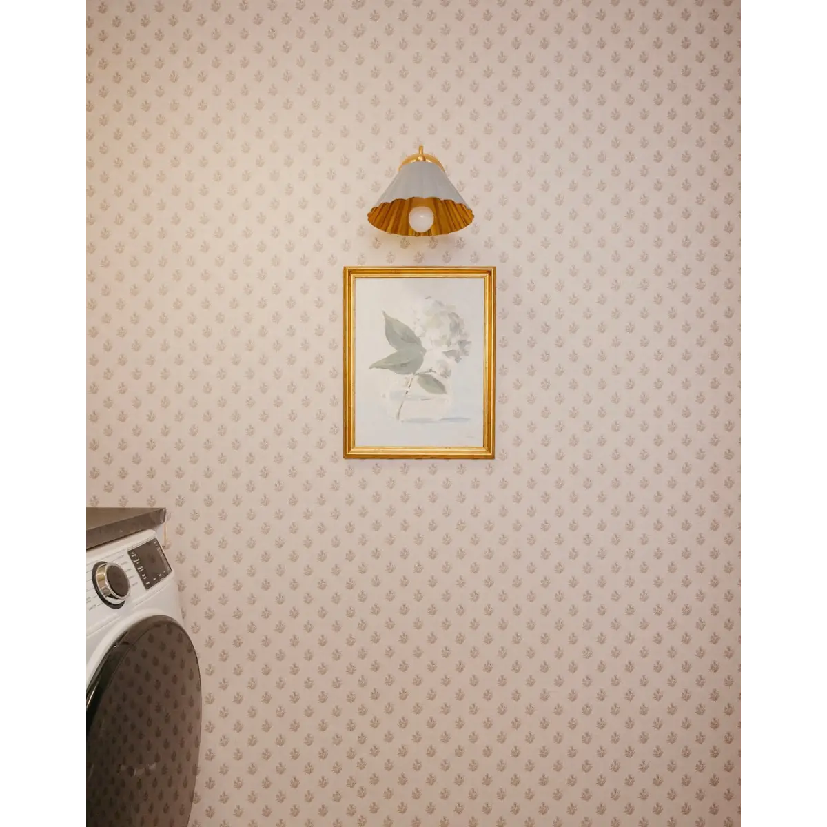 Mulberry Court Wallpaper - Floral Block Print on Linen Look - by Safari Natalia x Taddy Mikelaites - Loomwell Home Goods