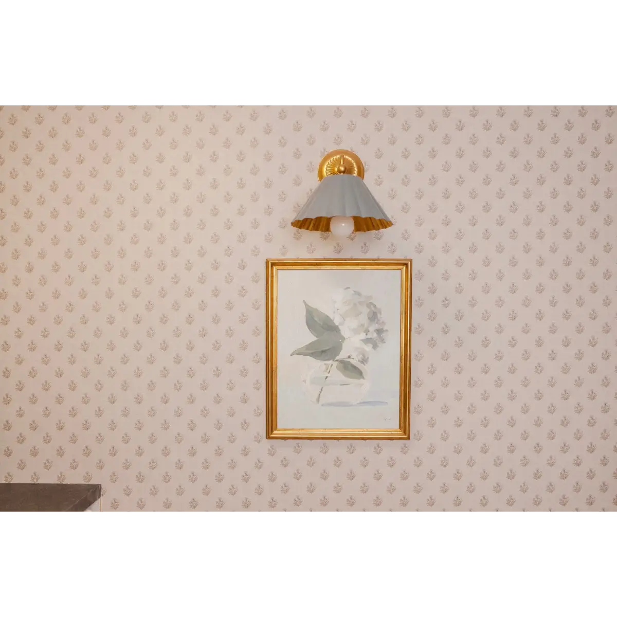 Mulberry Court Wallpaper - Floral Block Print on Linen Look - by Safari Natalia x Taddy Mikelaites - Loomwell Home Goods