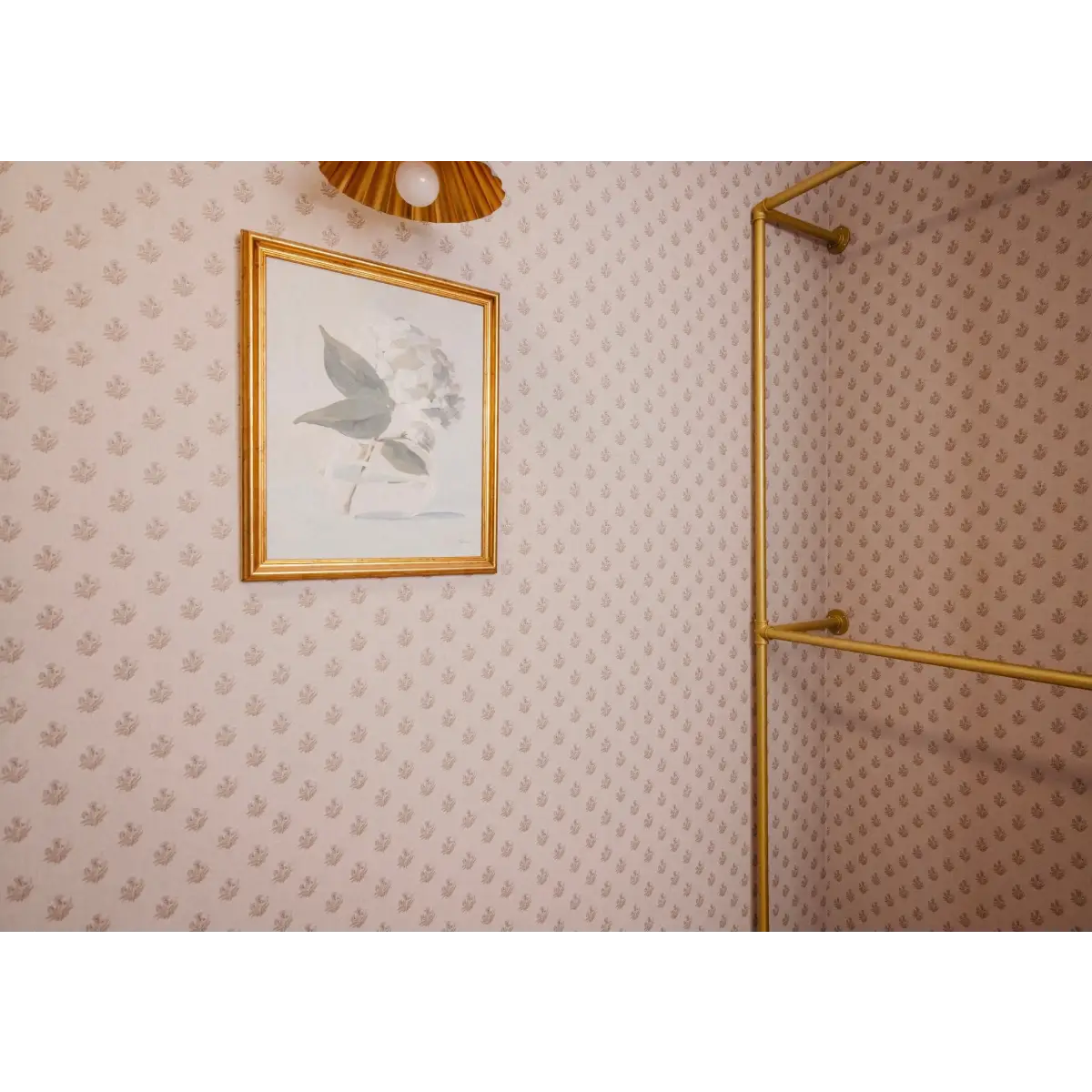 Mulberry Court Wallpaper - Floral Block Print on Linen Look - by Safari Natalia x Taddy Mikelaites - Loomwell Home Goods