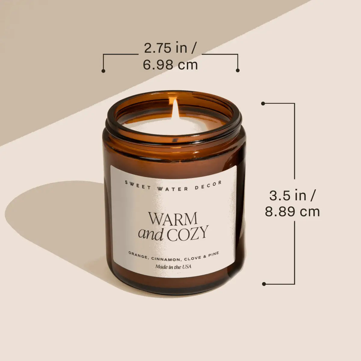 Mulled Cider Soy Candle - Amber Jar - 9 oz - Sweet Water Decor
