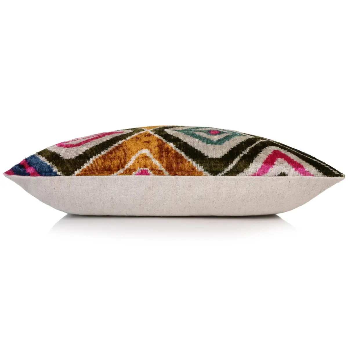 Multicolor Diamond Silk Velvet Pillow – 16x24 Handmade Luxury Cushion - Canvello