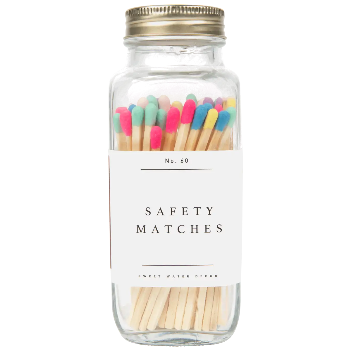 Multicolor Rainbow Safety Matches - 60 Count 3.75’’ - Sweet Water Decor