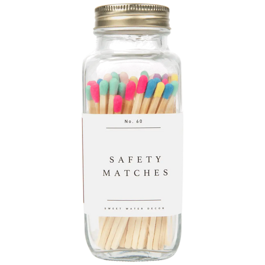 Multicolor Rainbow Safety Matches - 60 Count 3.75’’ - Sweet Water Decor