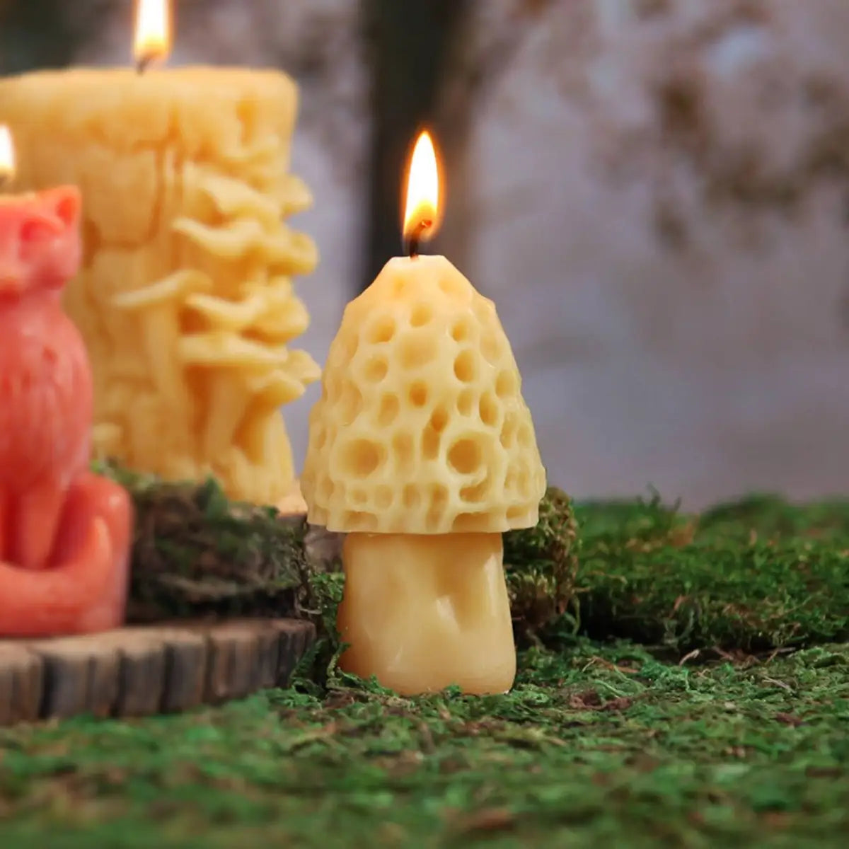 Mushroom Beeswax Candle - Big Dipper Wax Works