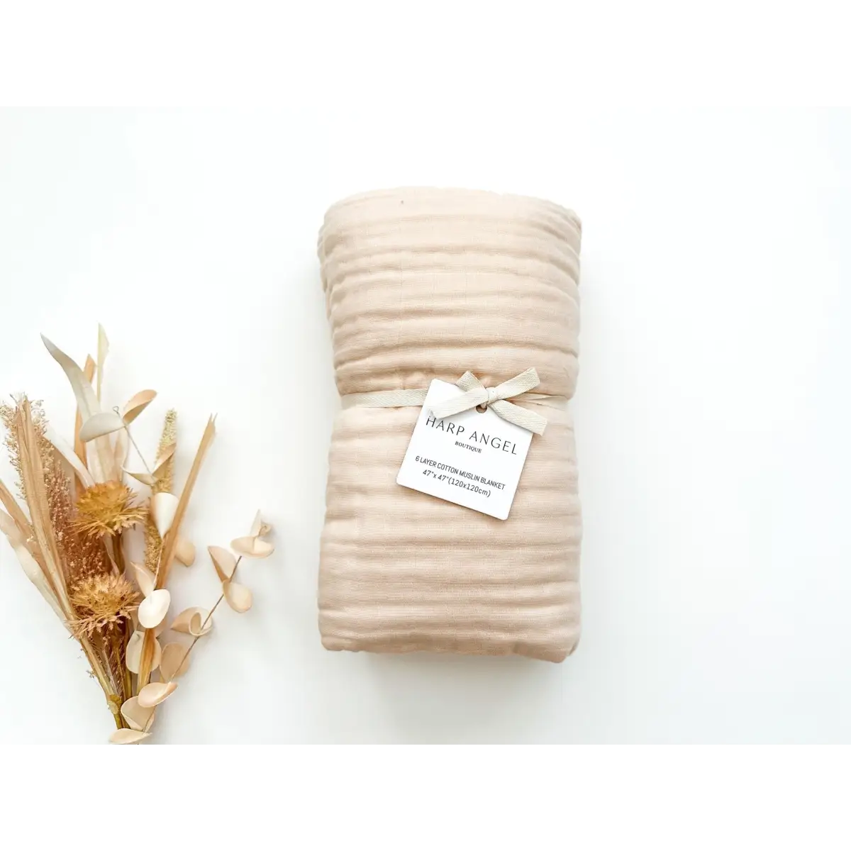 Muslin 6-Layer Blanket - Apricot - Harp Angel Boutique