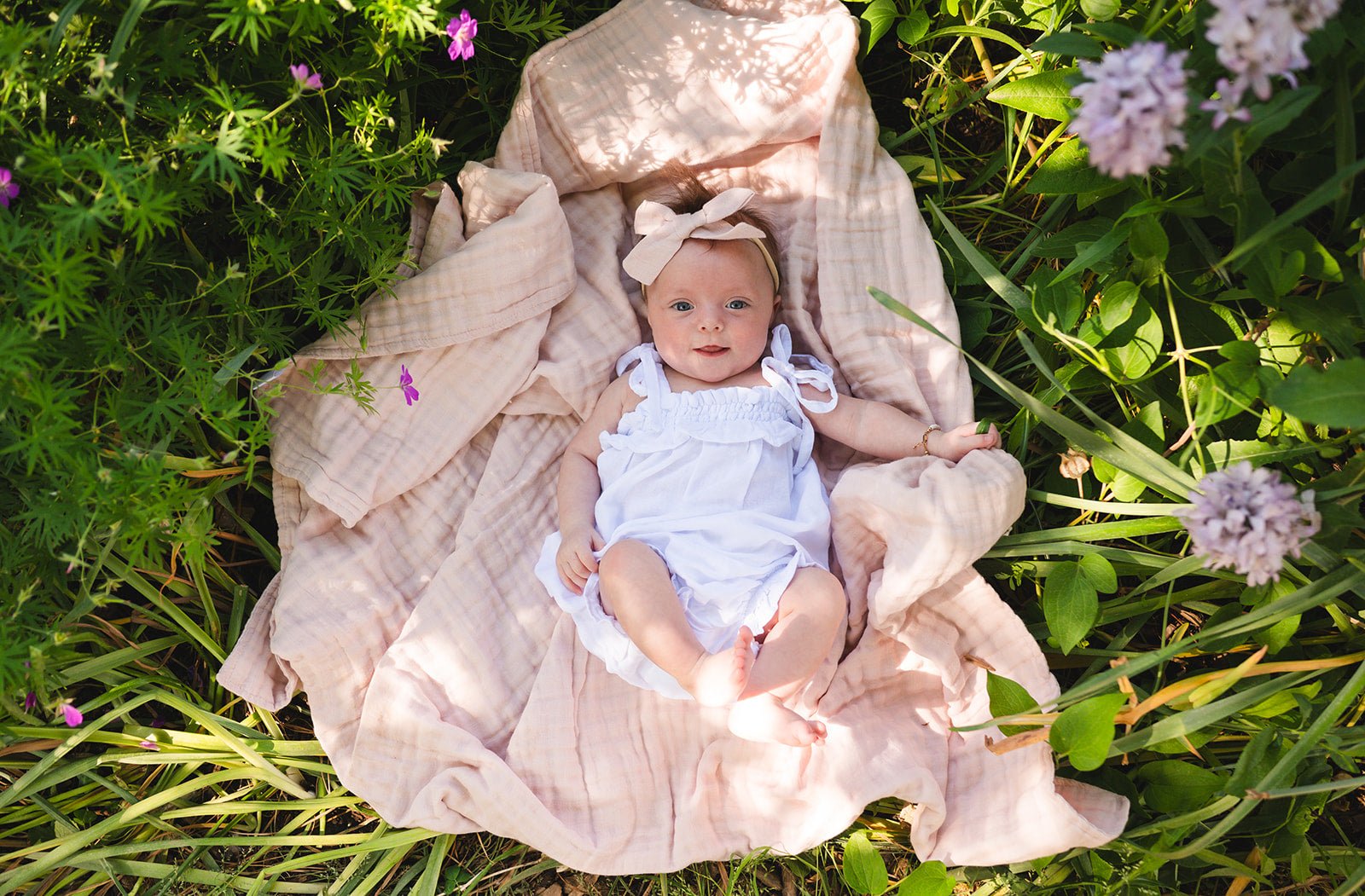 Muslin 6-Layer Blanket - Baby Pink - Harp Angel Boutique