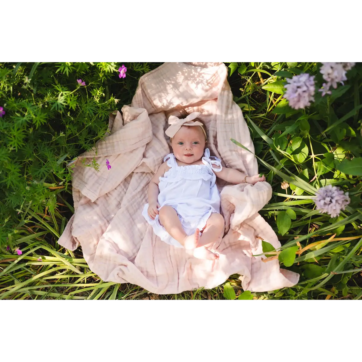 Muslin Baby Blanket - Baby Pink - 6-Layer Luxury - Harp Angel Boutique