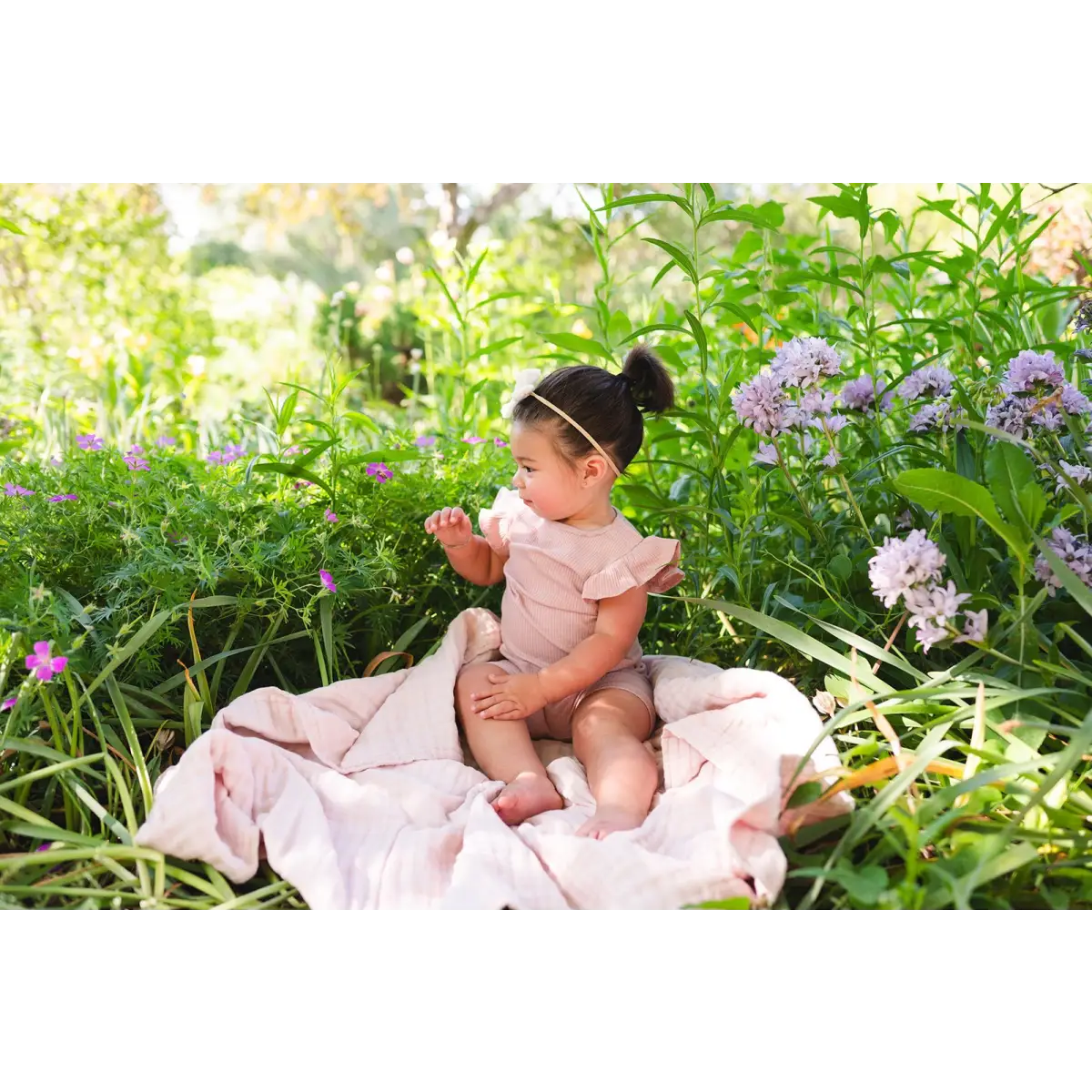 Muslin Baby Blanket - Baby Pink - 6-Layer Luxury - Harp Angel Boutique