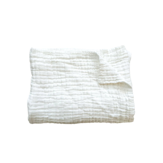 Muslin 6-Layer Blanket - White - Harp Angel Boutique