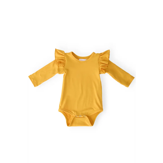 Mustard L/S Flutter Bodysuit - Mila & Rose ®