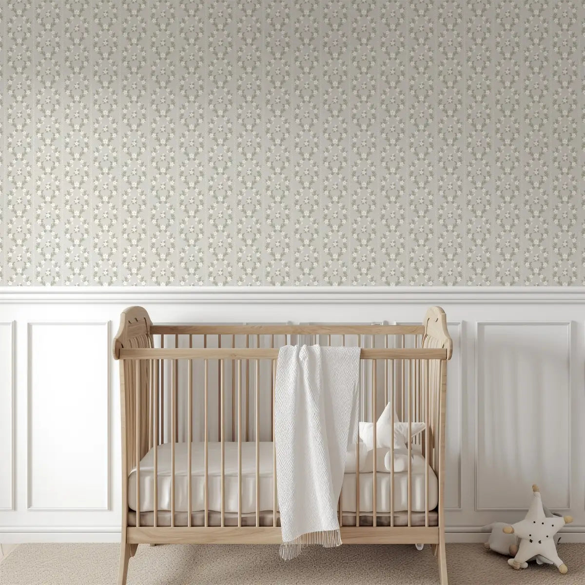 Myrtle Wallpaper - Sweetest Flower Stripe - by Anna H Design - Loomwell Home Goods