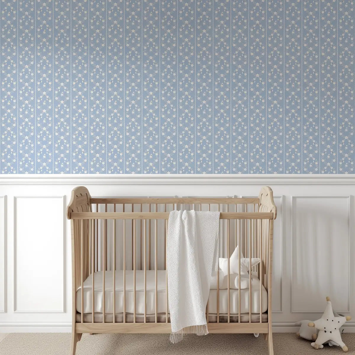 Myrtle Wallpaper - Sweetest Flower Stripe - by Anna H Design - Loomwell Home Goods