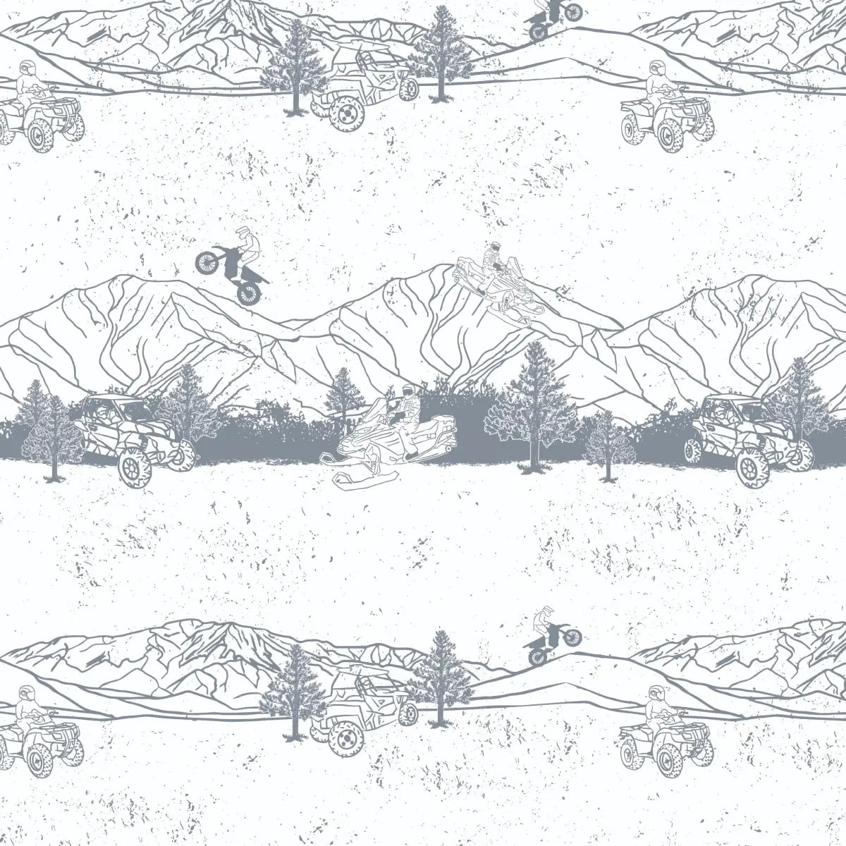 Nash Wallpaper - Outdoor Sports - Motorbike Snowmobile Four-Wheeler - by Hannah Langford - Sample 1 foot by 1 foot