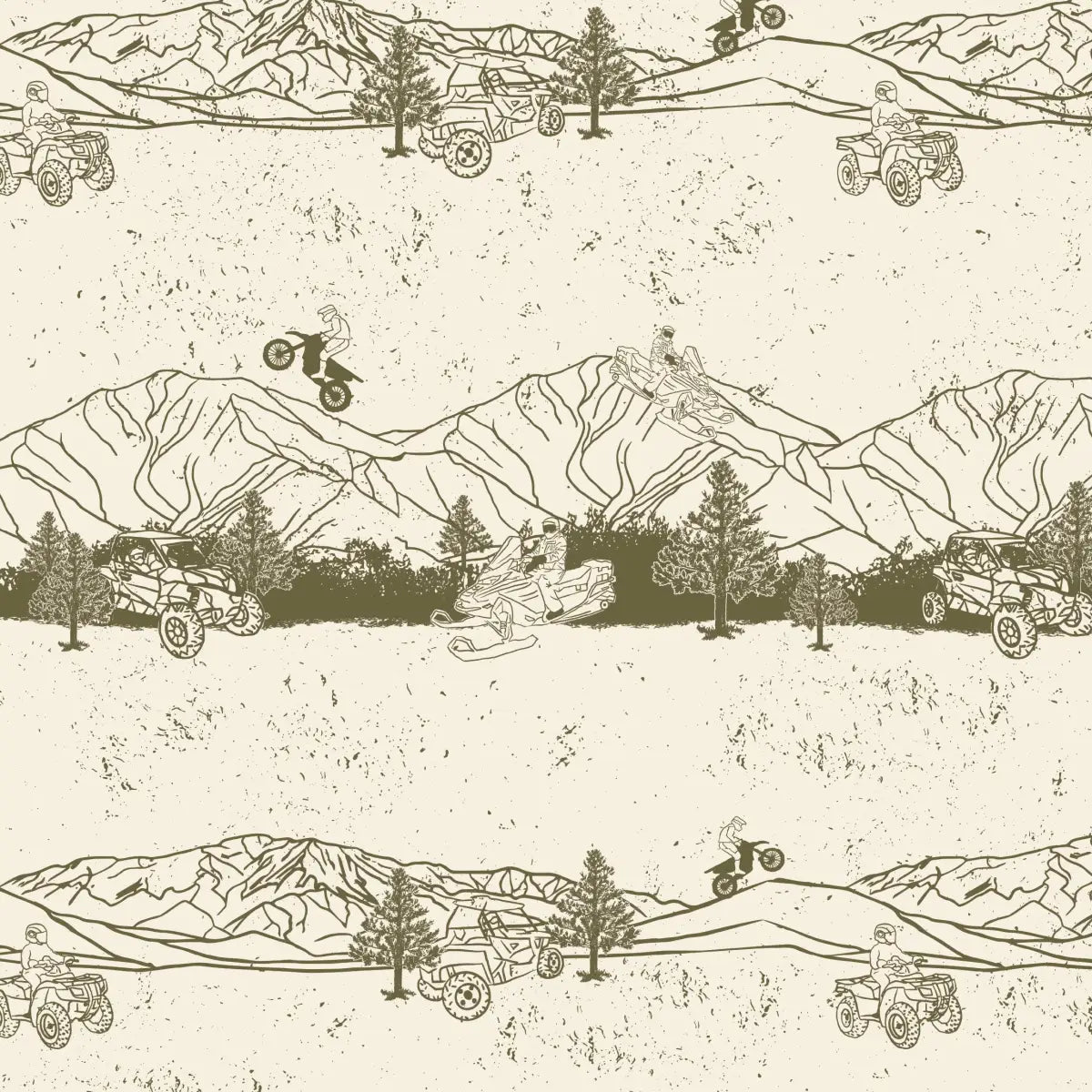 Nash Wallpaper - Outdoor Sports - Motorbike Snowmobile Four-Wheeler - by Hannah Langford - Sample 1 foot by 1 foot