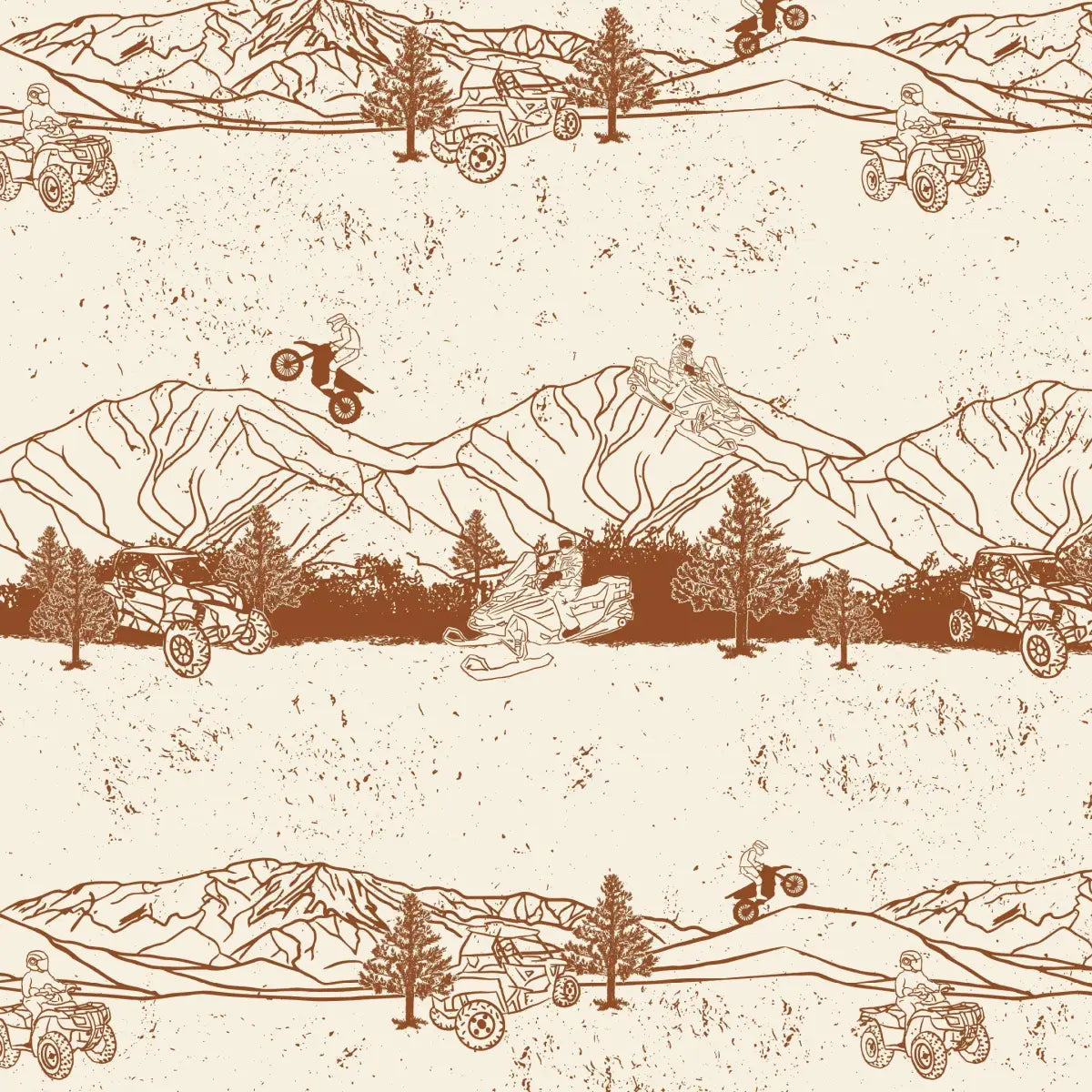 Nash Wallpaper - Outdoor Sports - Motorbike Snowmobile Four-Wheeler - by Hannah Langford - Sample 1 foot by 1 foot