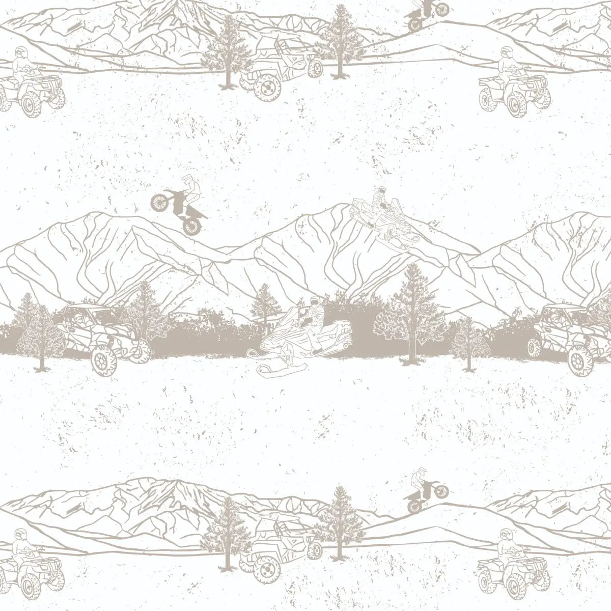 Nash Wallpaper - Outdoor Sports - Motorbike Snowmobile Four-Wheeler - by Hannah Langford - Sample 1 foot by 1 foot