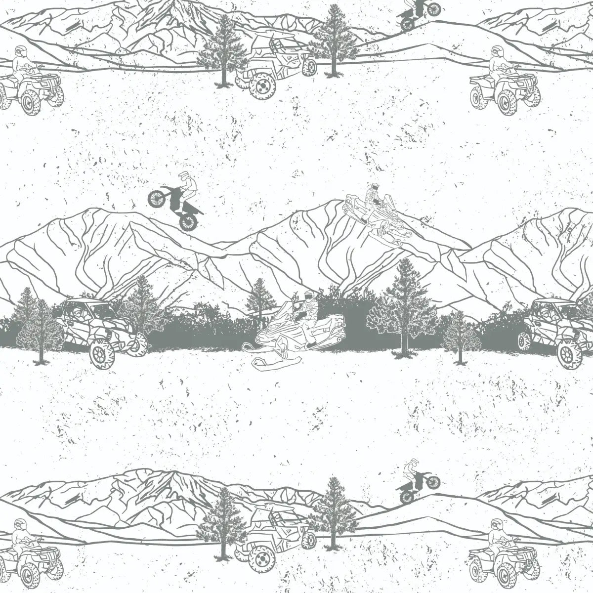 Nash Wallpaper - Outdoor Sports - Motorbike Snowmobile Four-Wheeler - by Hannah Langford - Sample 1 foot by 1 foot