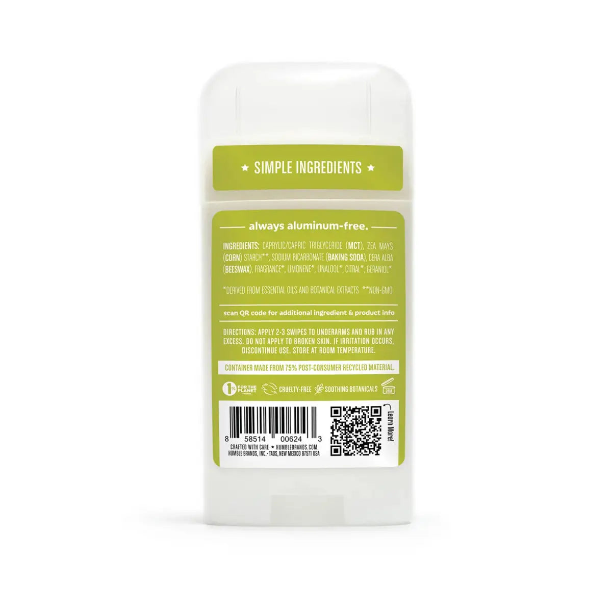 Natural Deodorant - Bergamot & Ginger - Humble Brands Inc.