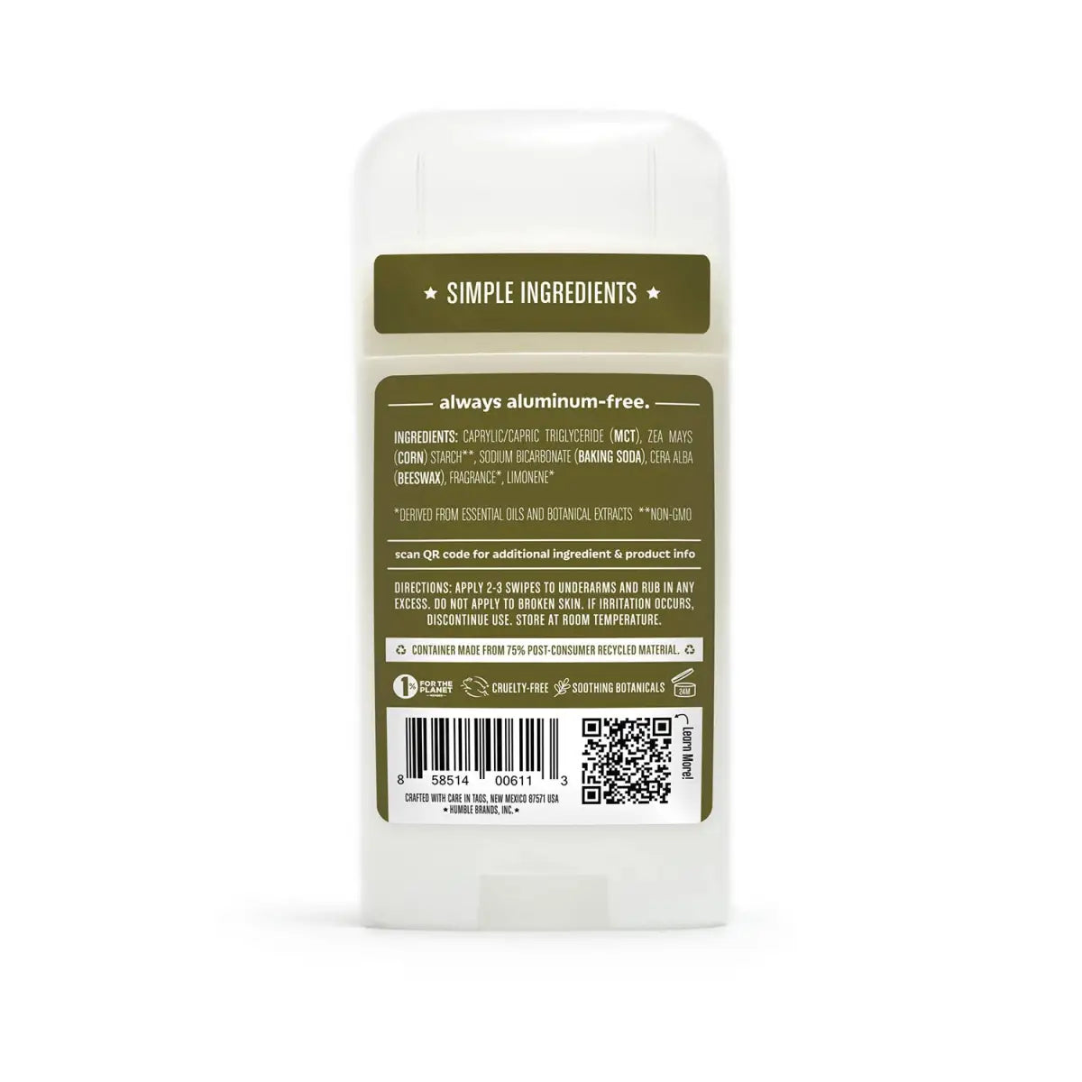 Natural Deodorant - Texas Cedarwood & Grapefruit - Humble Brands Inc.