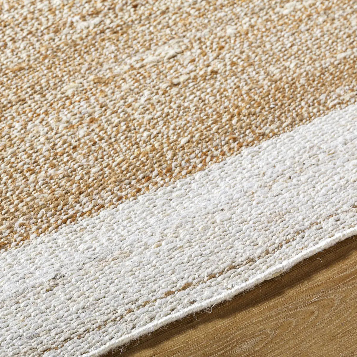 Natural and Ivory Jute Area Rug - 2’ x 3’ Rectangle - Boutique Rugs
